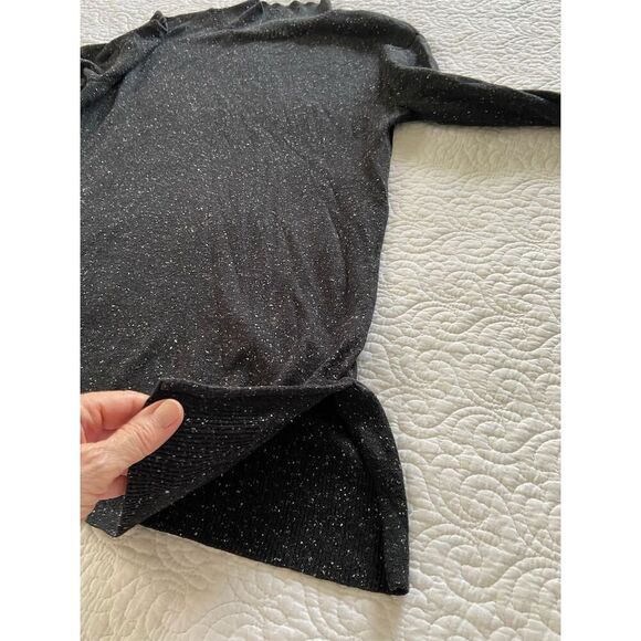 J. Jill Tunic Length Mock Neck Speckled Sweater Black Pullover Casual Size S - Picture 7 of 9